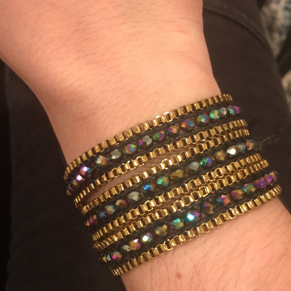 Wrap around and button beaded bracelet